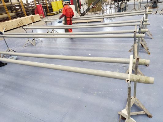 أنابيب الألياف الزجاجية من الألياف الزجاجية الرمادية DIN FRP مع سمك 2mm CLB للبناء